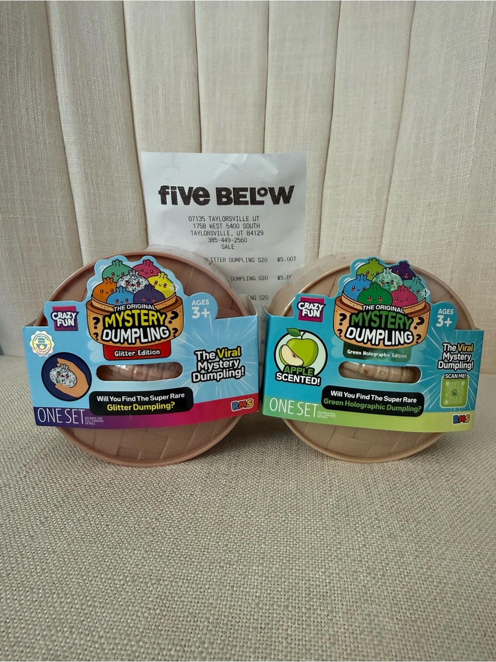 2 RMS Original Mystery Dumpling NEW FIVE BELOW green Holographic Glitter edition